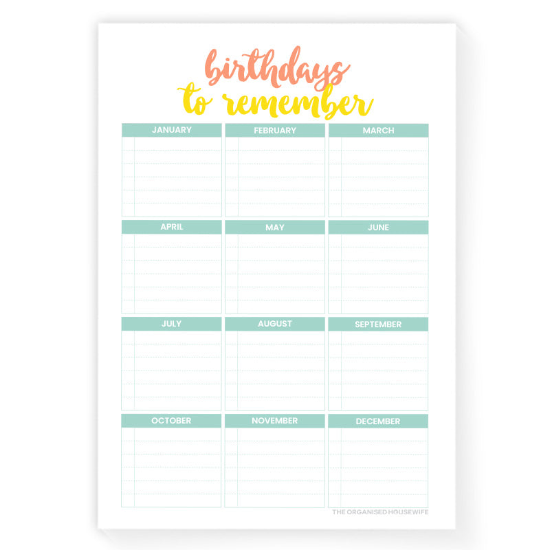 Birthday Calendar