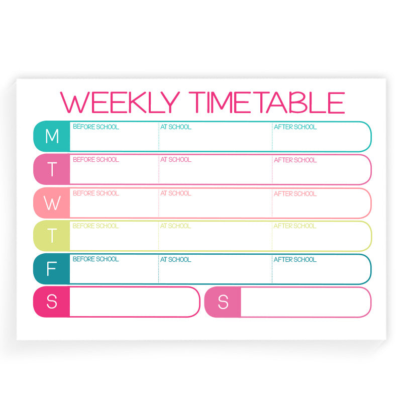 School Weekly Timetable