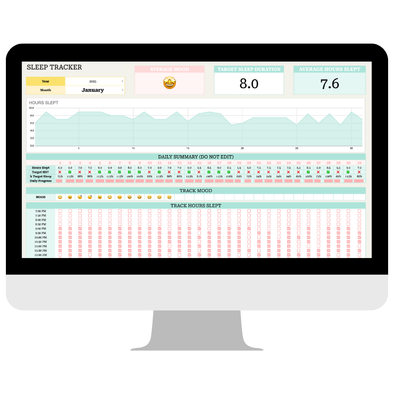Sleep Tracker Spreadsheet