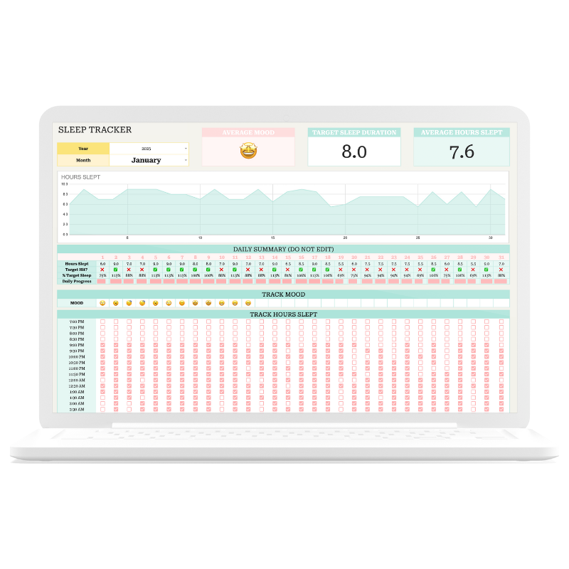 Sleep Tracker Spreadsheet