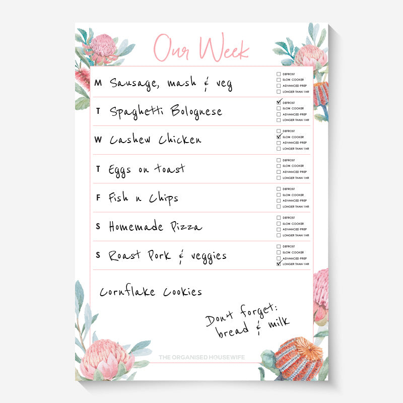 Weekly Meal Planner (with tick boxes) - Australiana