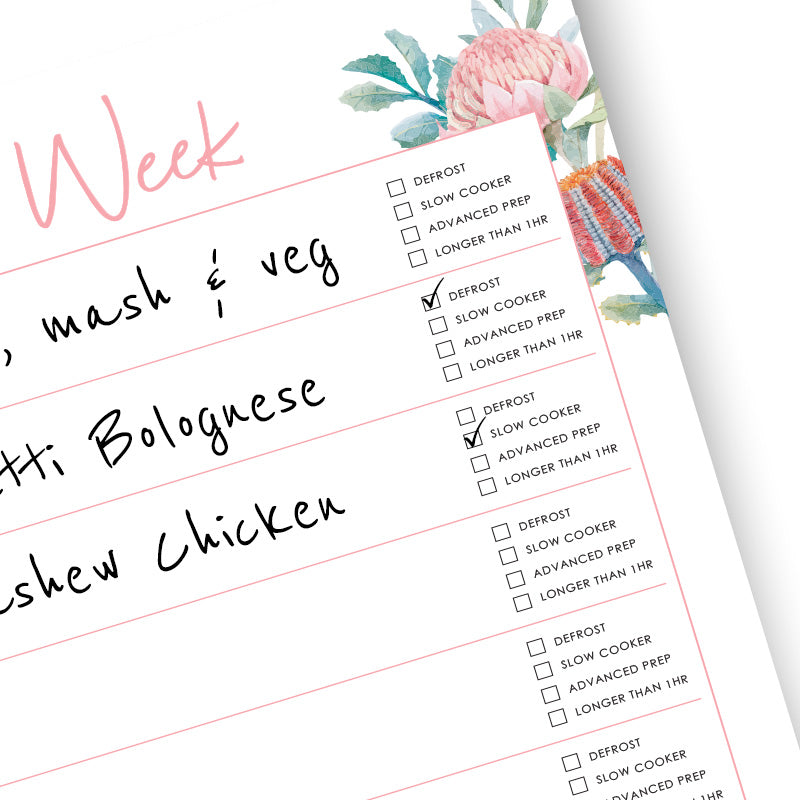 Weekly Meal Planner (with tick boxes) - Australiana