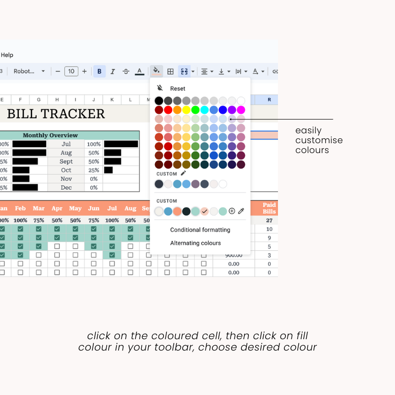 Simple Bill Tracker Spreadsheet