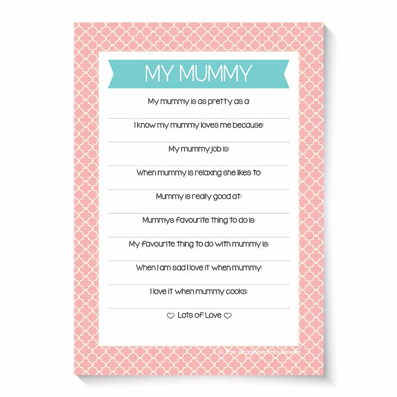 Mothers Day - About My Mum Questions