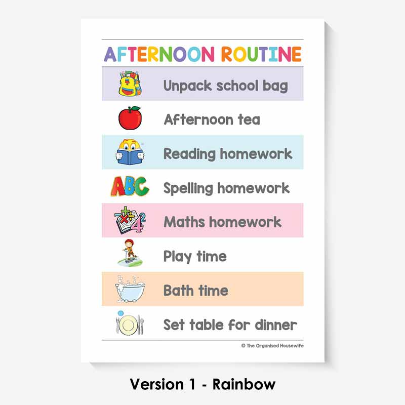 Kids Routine Charts - Afternoon