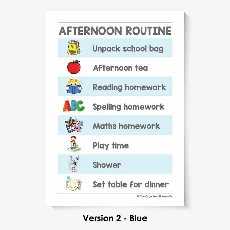 Kids Routine Charts - Afternoon