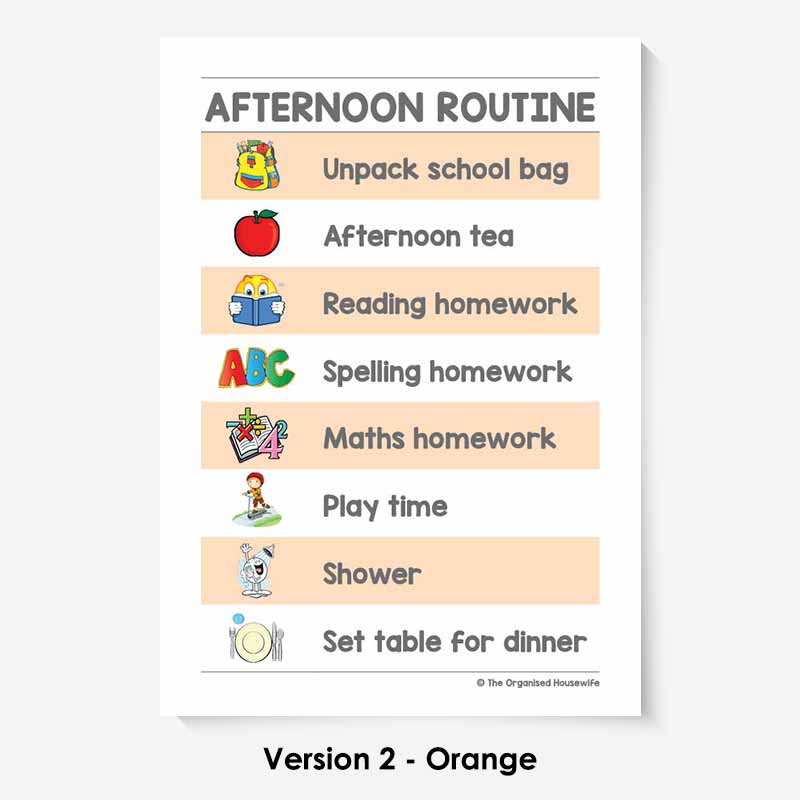 Kids Routine Charts - Afternoon