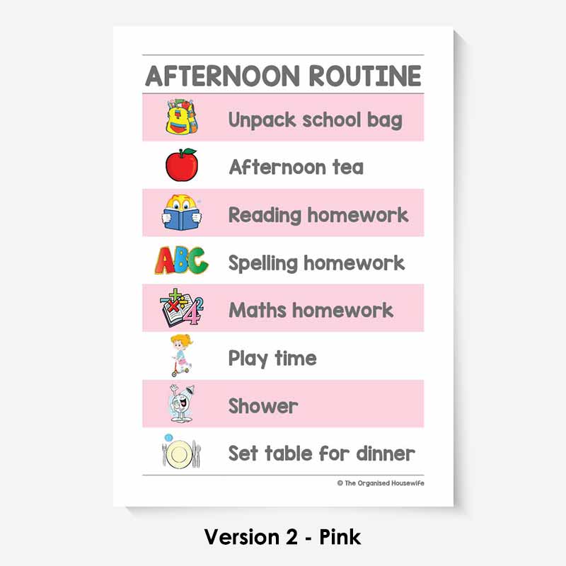 Kids Routine Charts - Afternoon