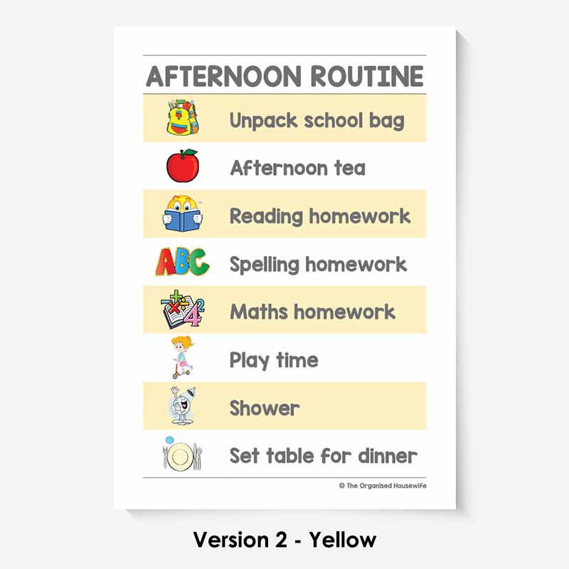 Kids Routine Charts - Afternoon