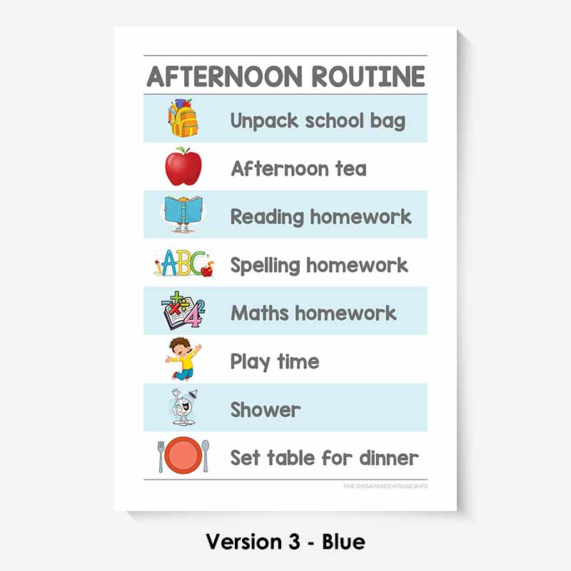 Kids Routine Charts - Afternoon