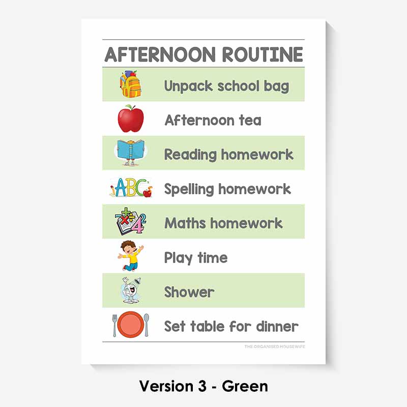 Kids Routine Charts - Afternoon