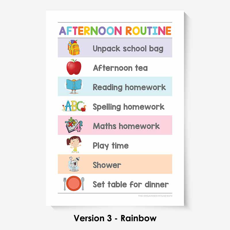 Kids Routine Charts - Afternoon