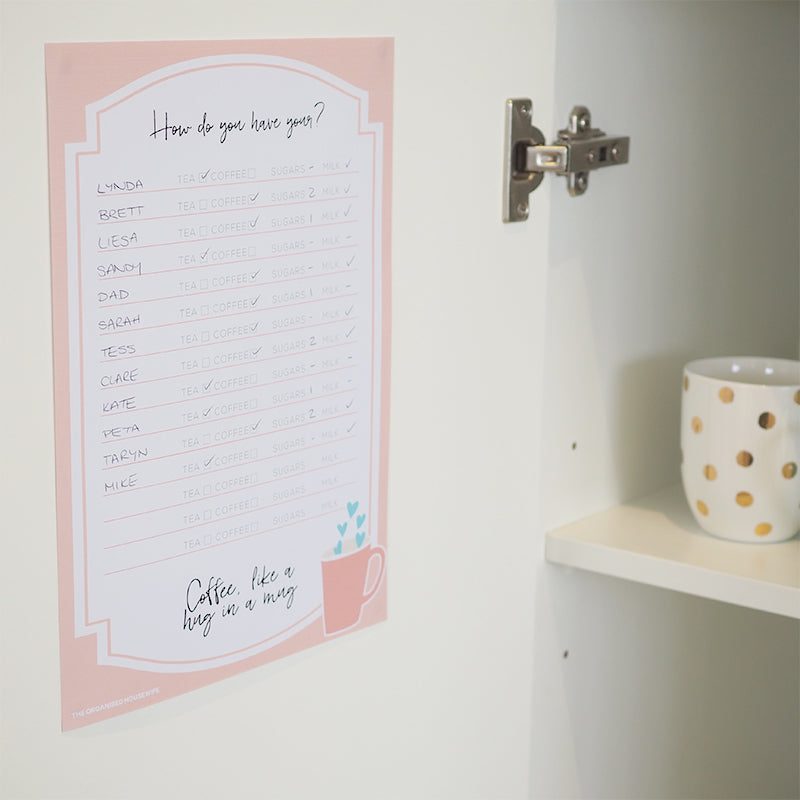 The Organised Housewife Coffee Chart Printable