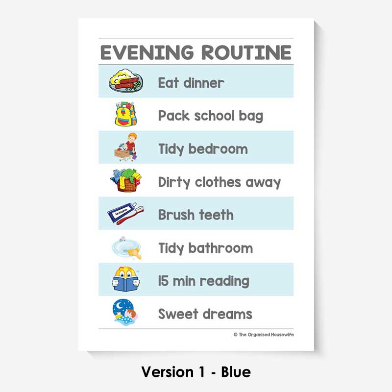Kids Routine Charts - Evening