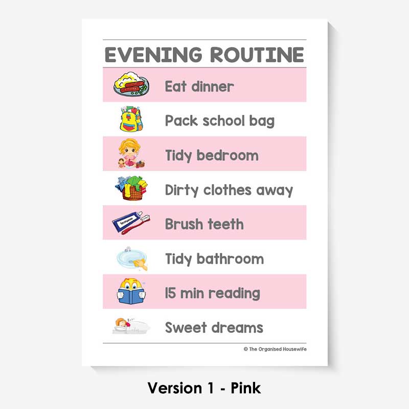 Kids Routine Charts - Evening