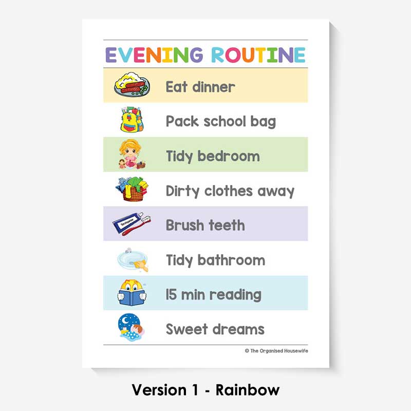 Kids Routine Charts - Evening