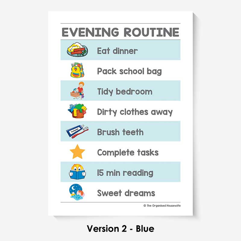 Kids Routine Charts - Evening