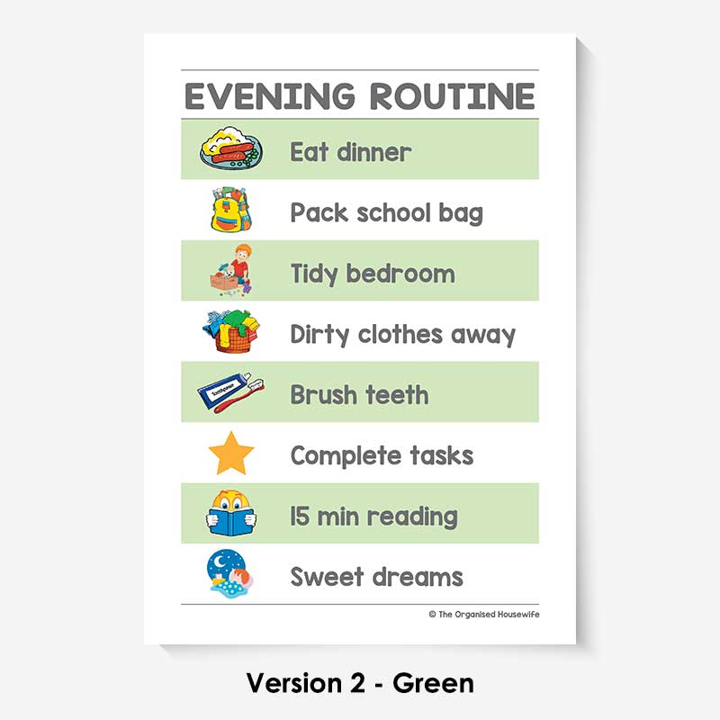 Kids Routine Charts - Evening