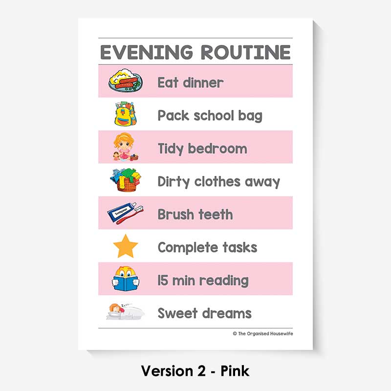 Kids Routine Charts - Evening