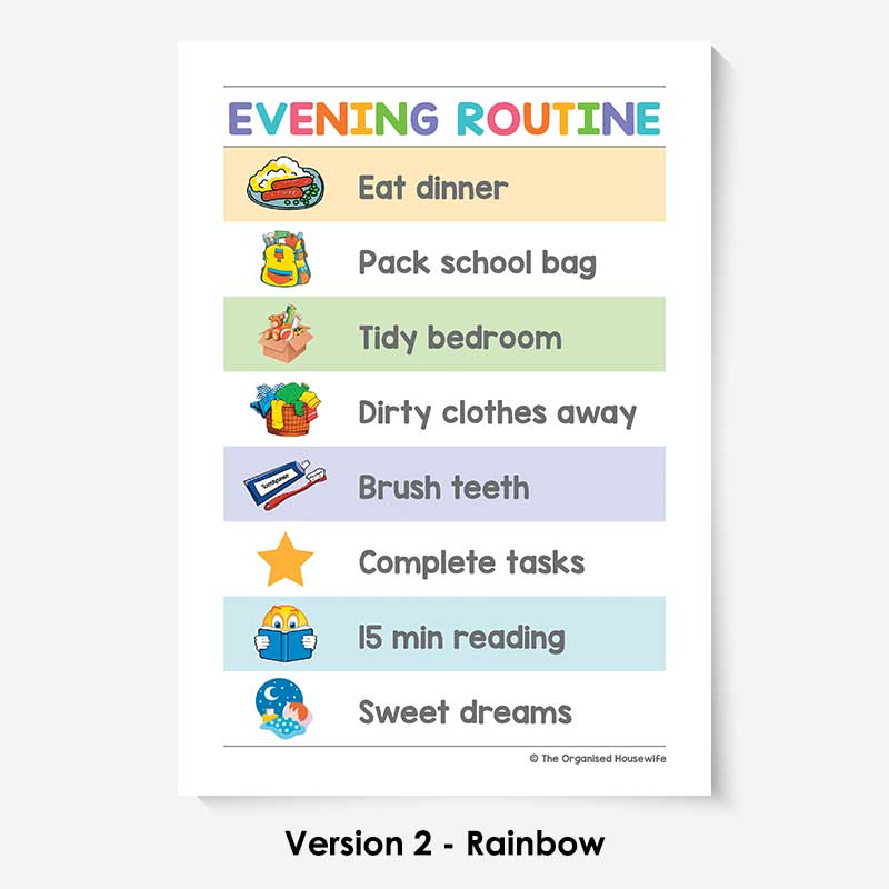 Kids Routine Charts - Evening