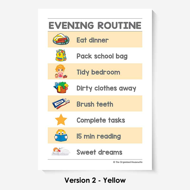 Kids Routine Charts - Evening