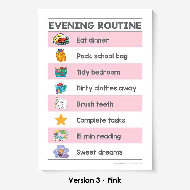 Kids Routine Charts - Evening