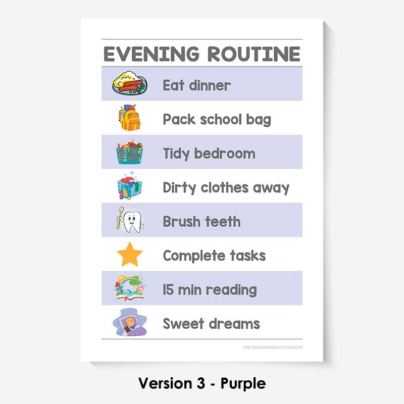 Kids Routine Charts - Evening