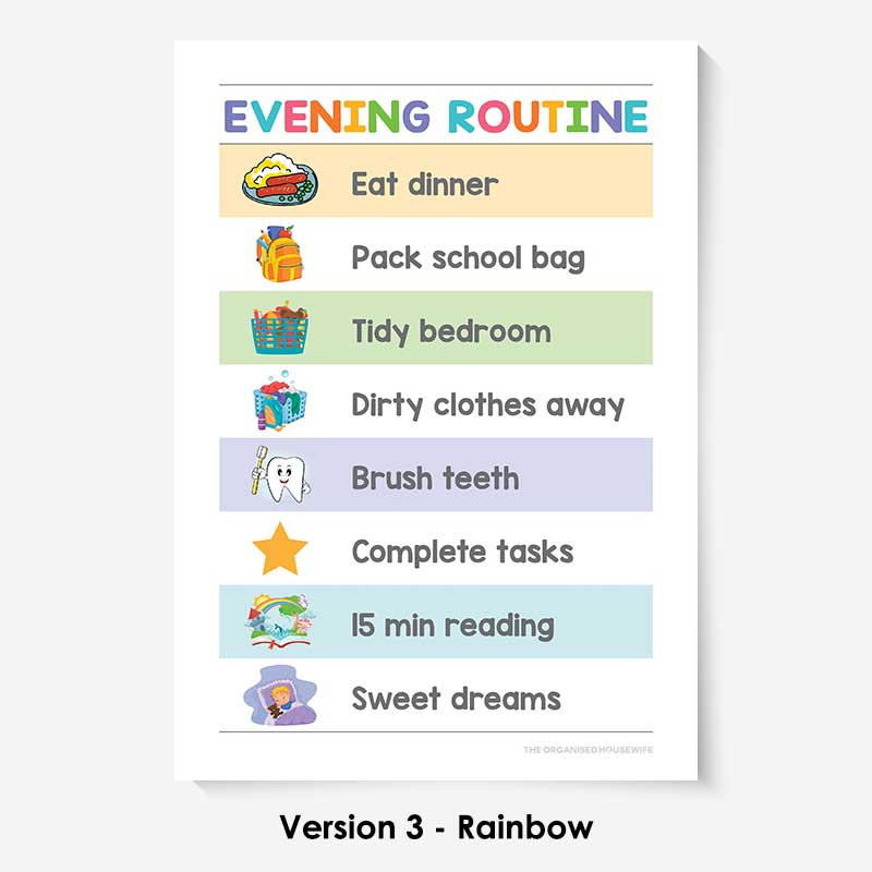 Kids Routine Charts - Evening