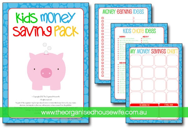 {The Organised Housewife} Kids Money Saving Chart - Blue