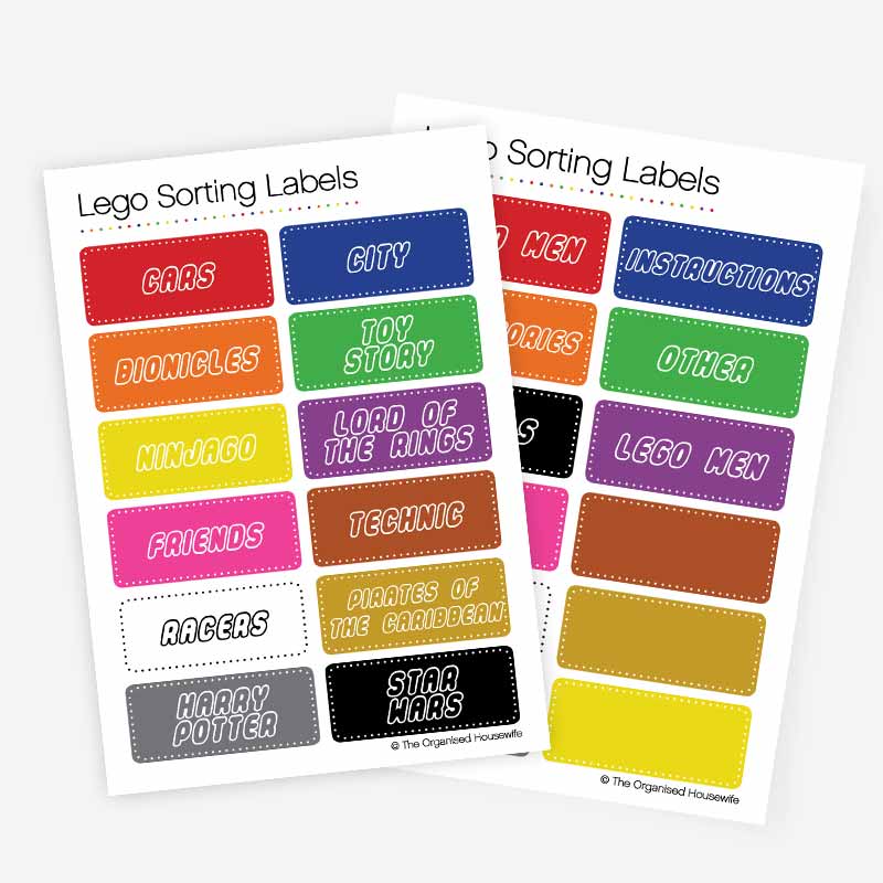 Lego Sorting & Organising Labels