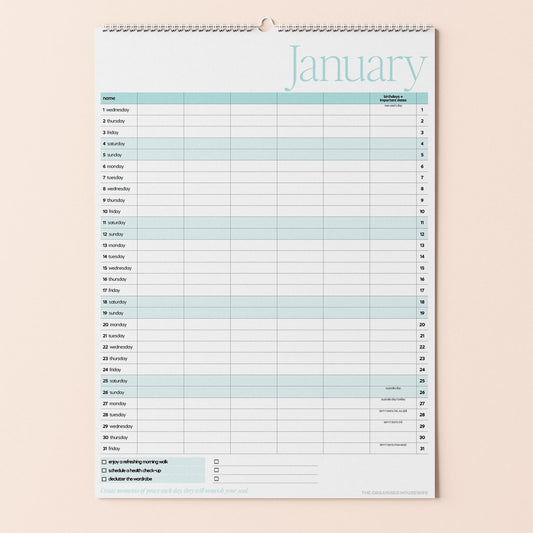 2025 Printable Family Wall Calendar