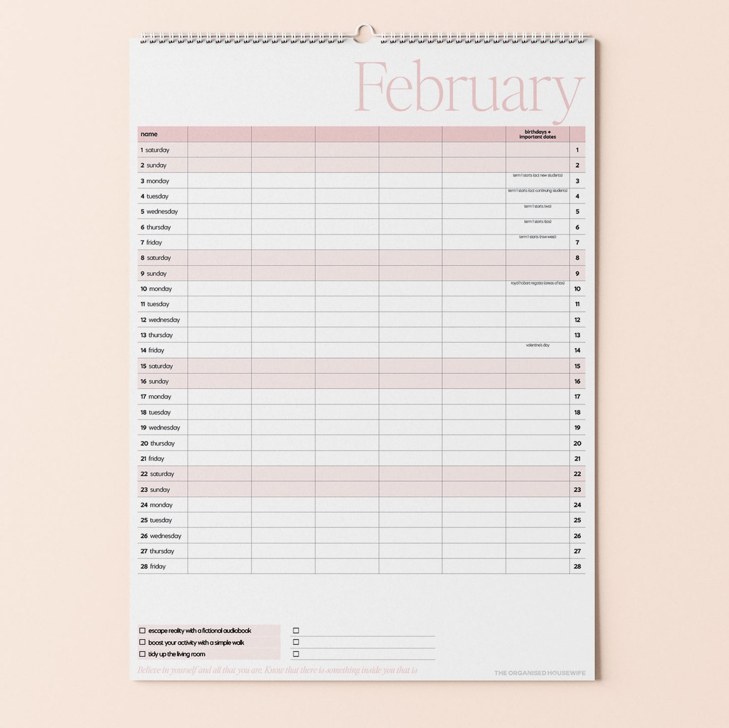 2025 Printable Family Wall Calendar