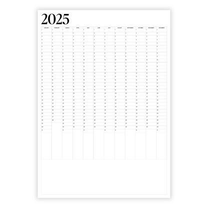 2025 A1 Monthly Planner Calendar