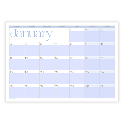 2027 A3 Monthly Planner Calendar