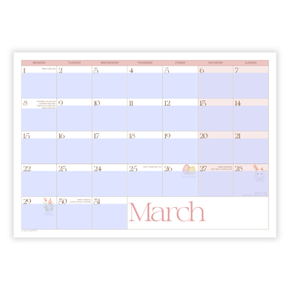 2027 A3 Monthly Planner Calendar