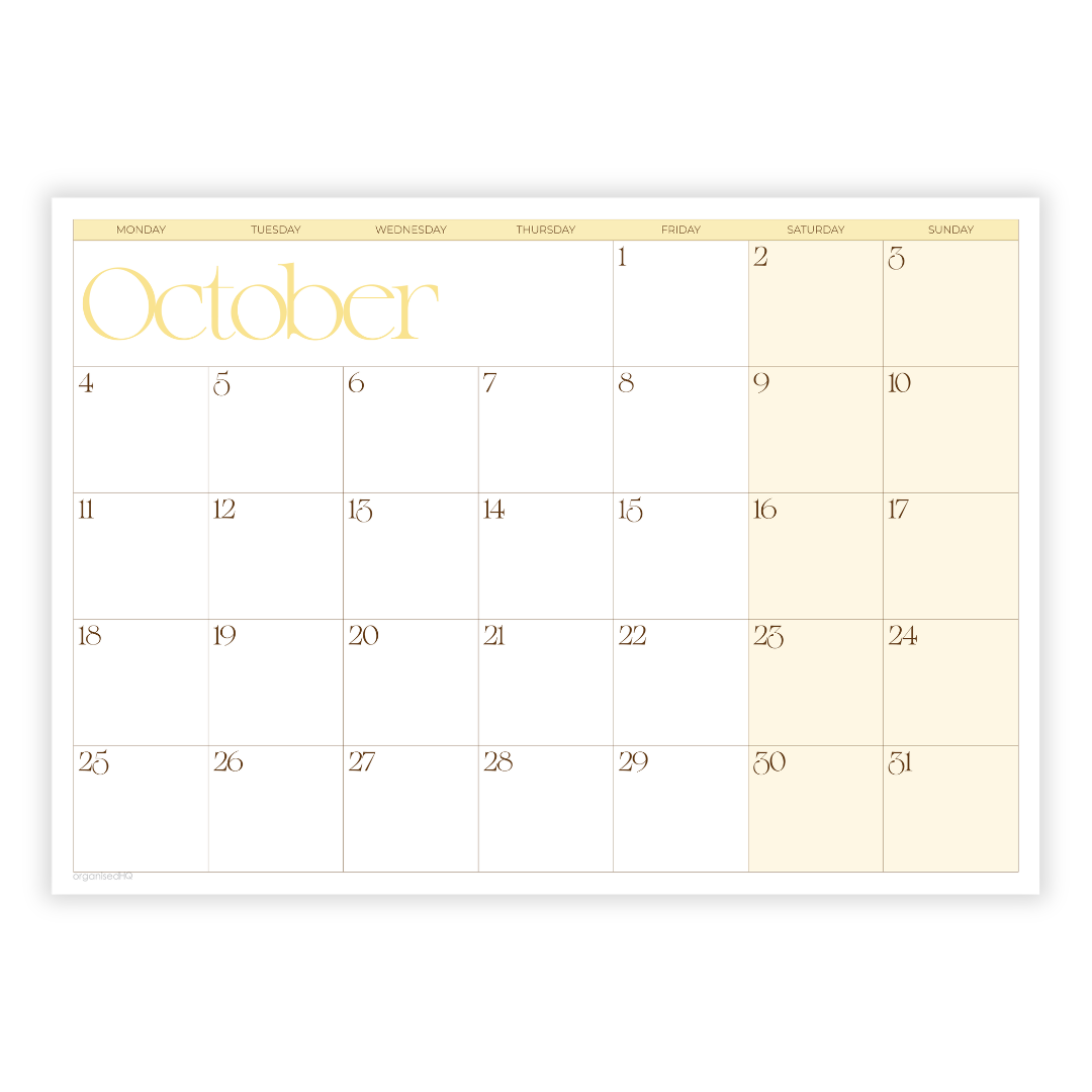 2027 A3 Monthly Planner Calendar