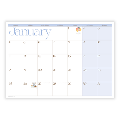 2027 A3 Monthly Planner Calendar