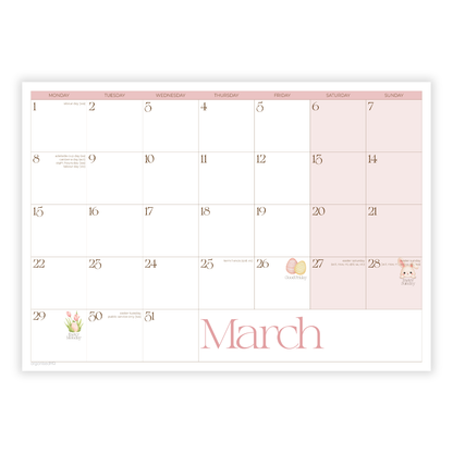 2027 A3 Monthly Planner Calendar