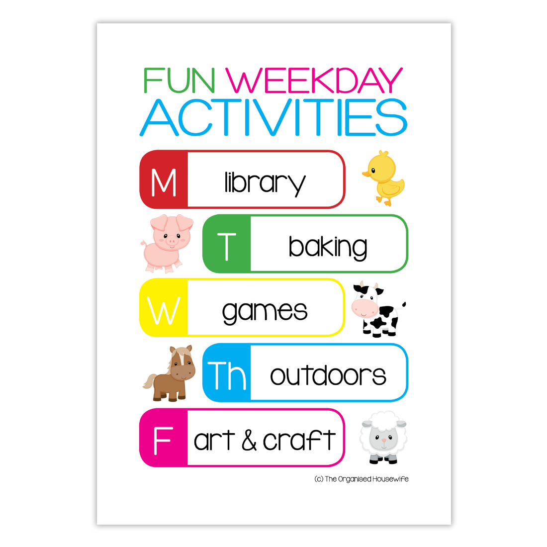 Fun Weekday Activities for kids β Organised HQ
