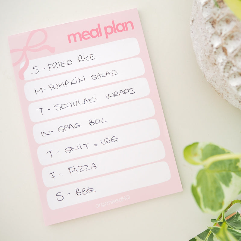Weekly Meal Plan Notepad
