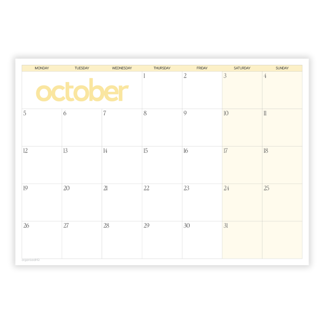 2026 A2 Monthly Planner Calendar