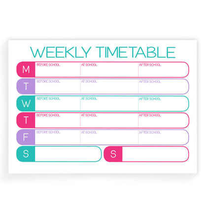 School Weekly Timetable
