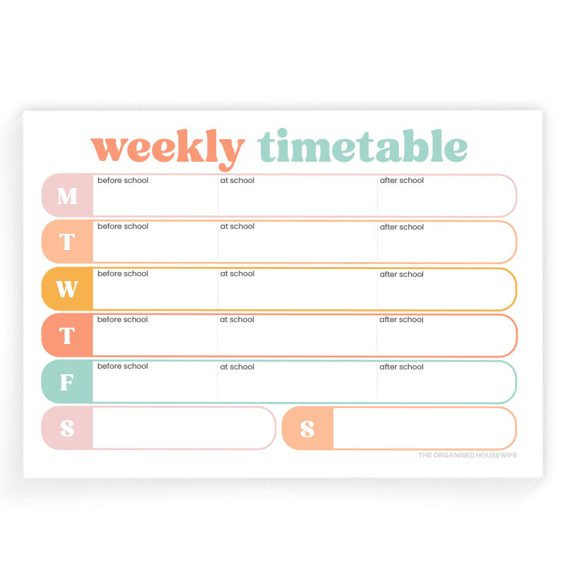 School Weekly Timetable
