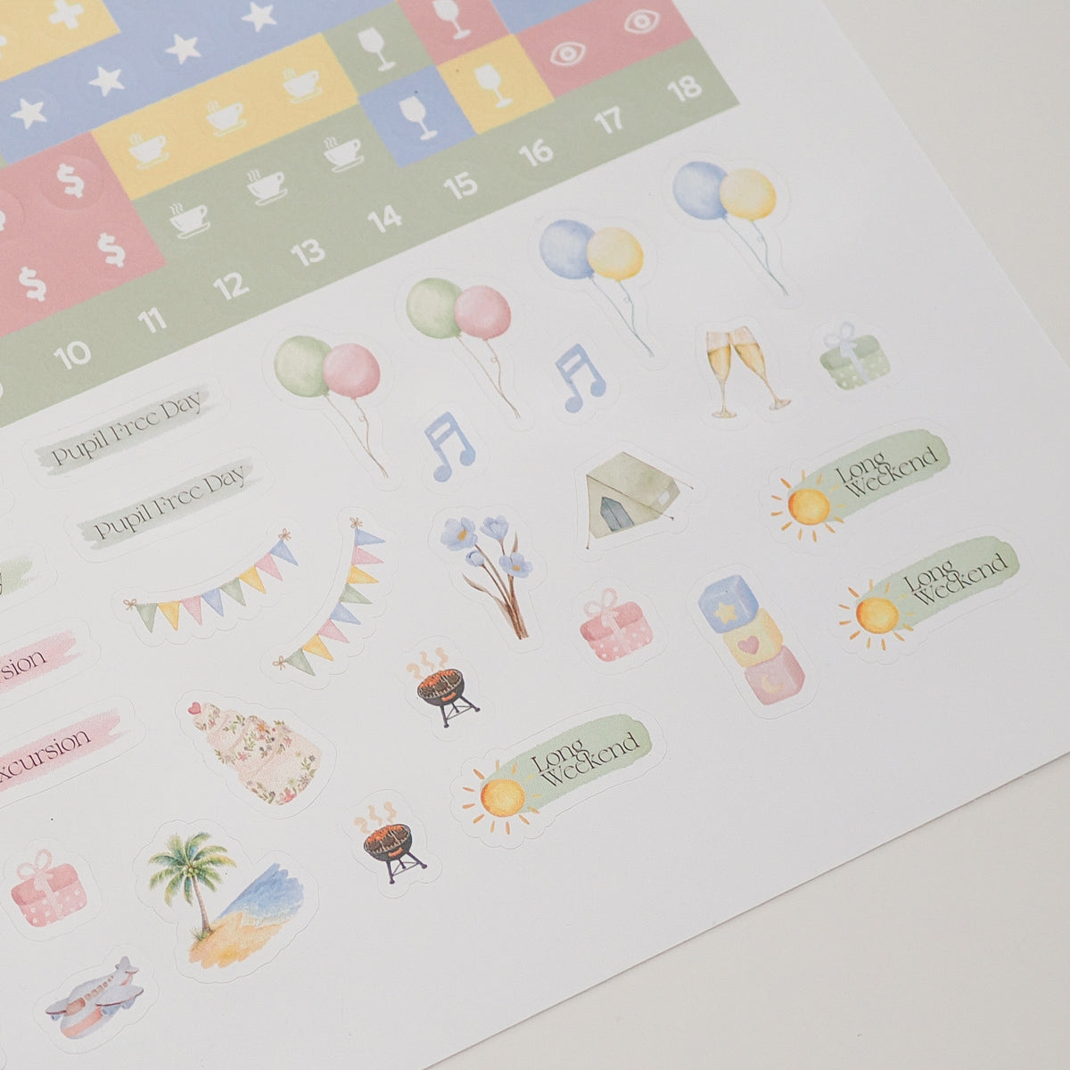 2027 Calendar Sticker Sheet