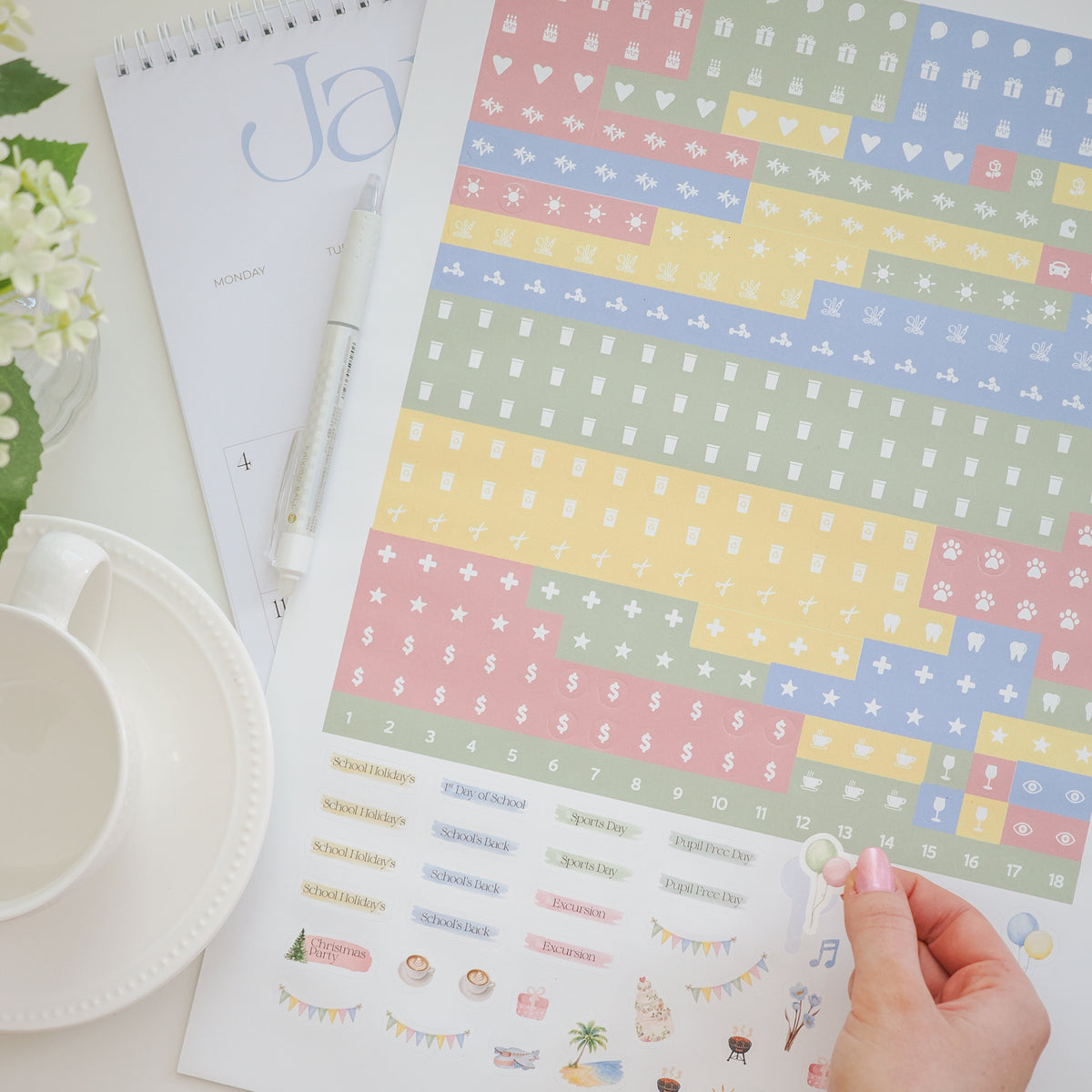 2027 Calendar Sticker Sheet
