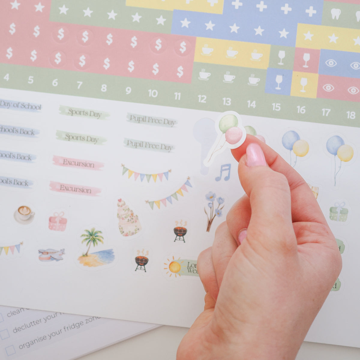 2027 Calendar Sticker Sheet