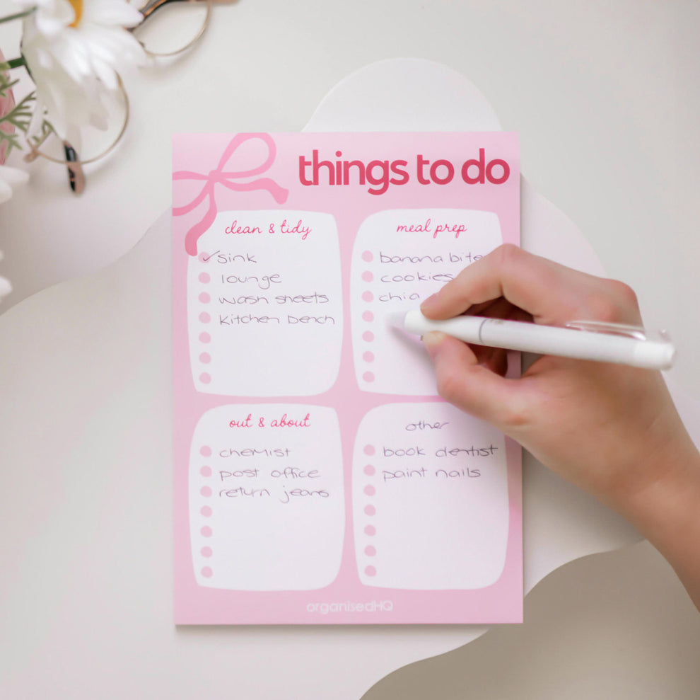 To-Do List Notepad – Break Your Day into Four – Organised HQ
