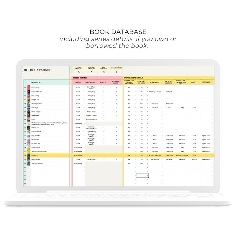 Ultimate Book Tracker Spreadsheet