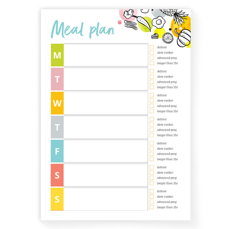 A4 Weekly Meal Planner