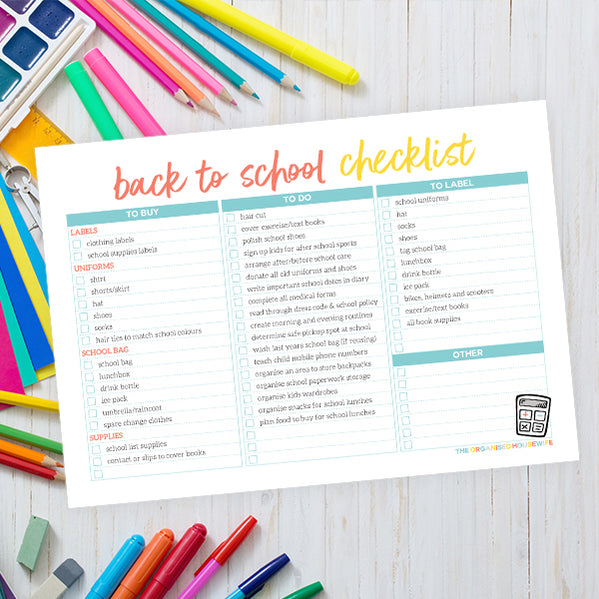 Back to School Printables — OrganisedHQ